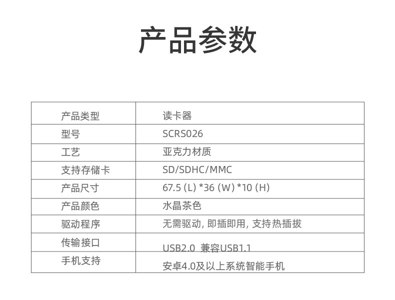 飚王/SSK SSK飚王 高速sd卡读卡器内存卡读卡器SCRS026