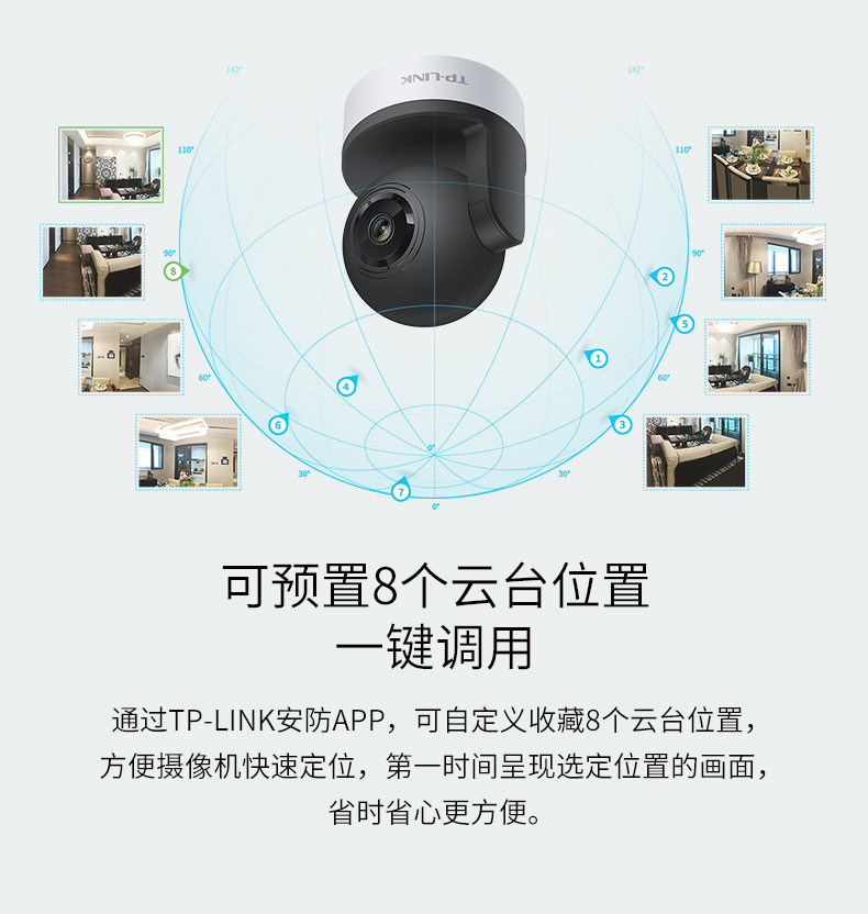 TP-LINK无线摄像头wifi网络小型室内监控器家庭室外监控高清全景家用夜视360度连手机远程