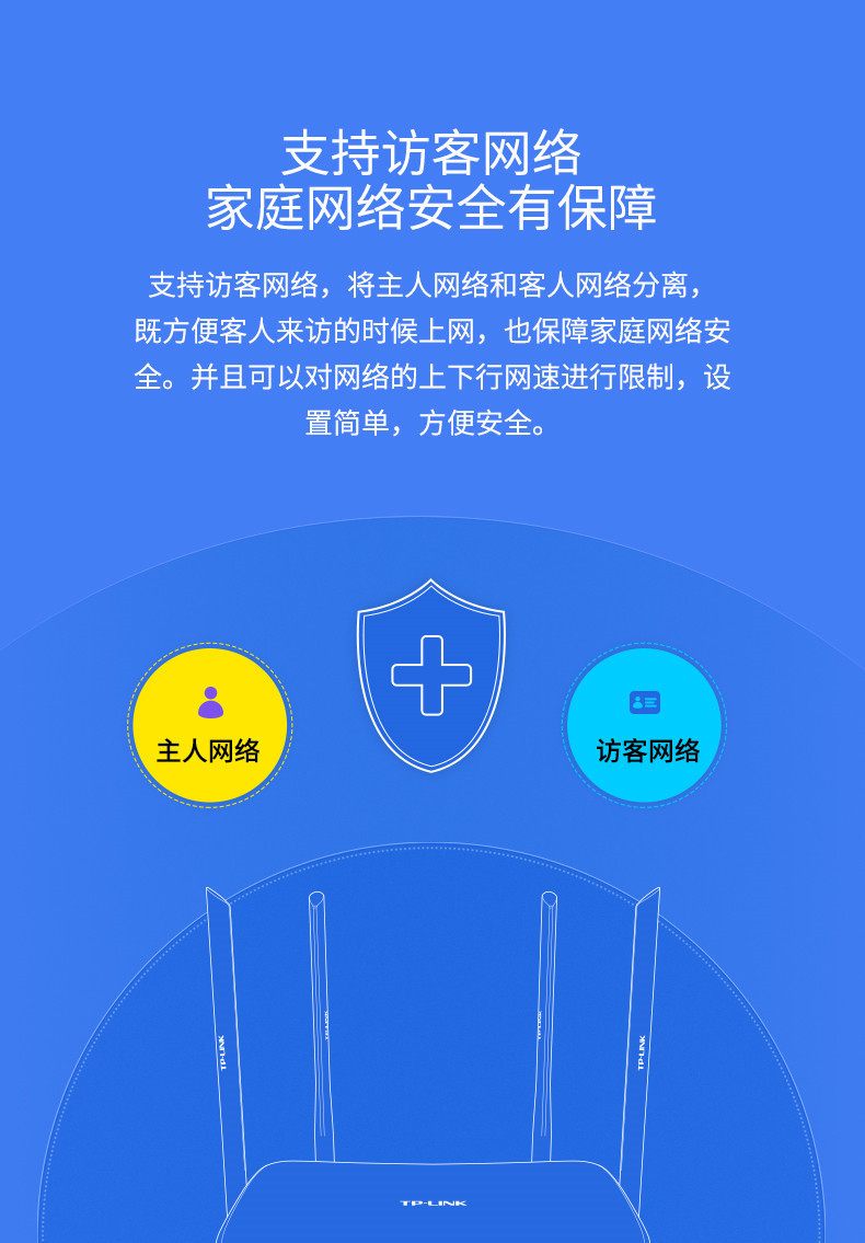 TP-LINK 家用无线路由器高速WiFi穿墙5G双频1200M光纤百兆端口智能宽带100兆