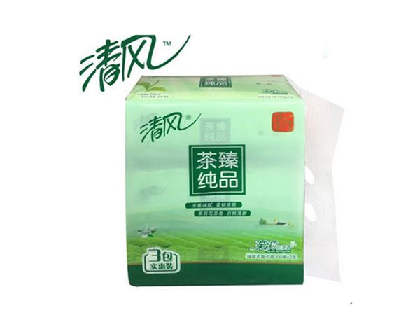 藏邮鲜 清风茶臻纯品抽纸200抽