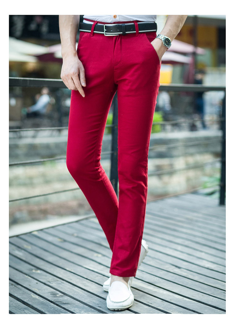 雷斯英杰/LEISIYINGJIE 2017年新款春季英式风格休闲纯色长裤 男士