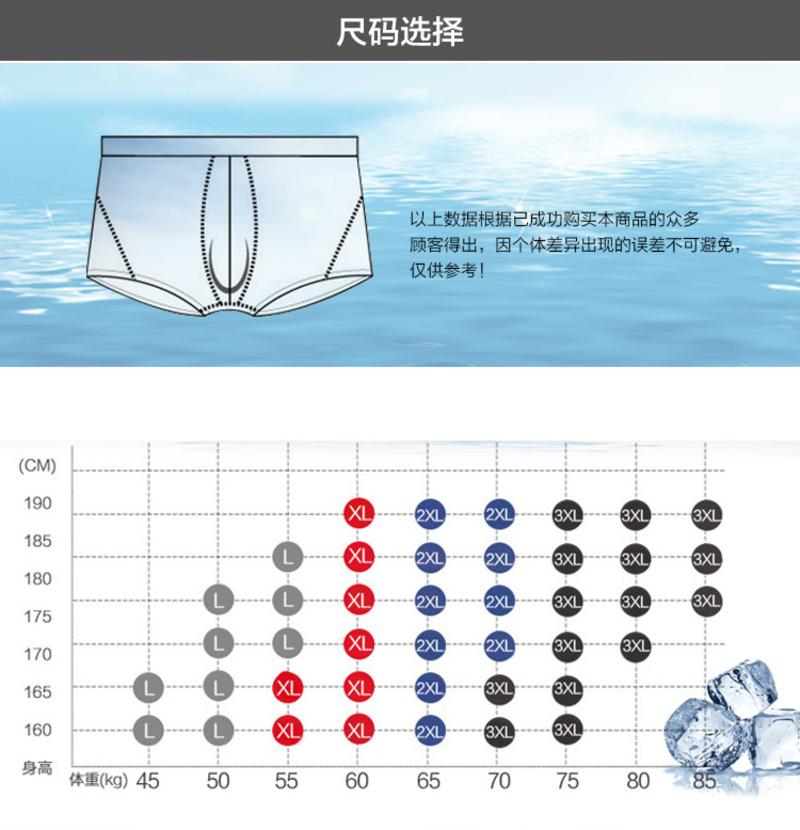 雷斯英杰/LEISIYINGJIE 冰丝透气弹力男士平角内裤