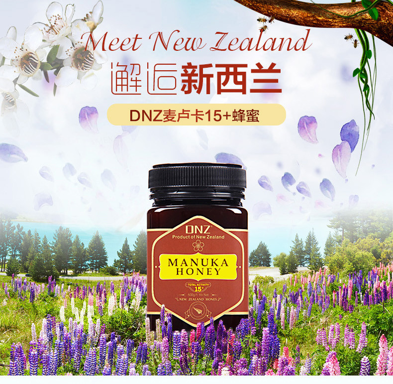 DNZ 麦卢卡活性（15+）蜂蜜500g新西兰原装进口