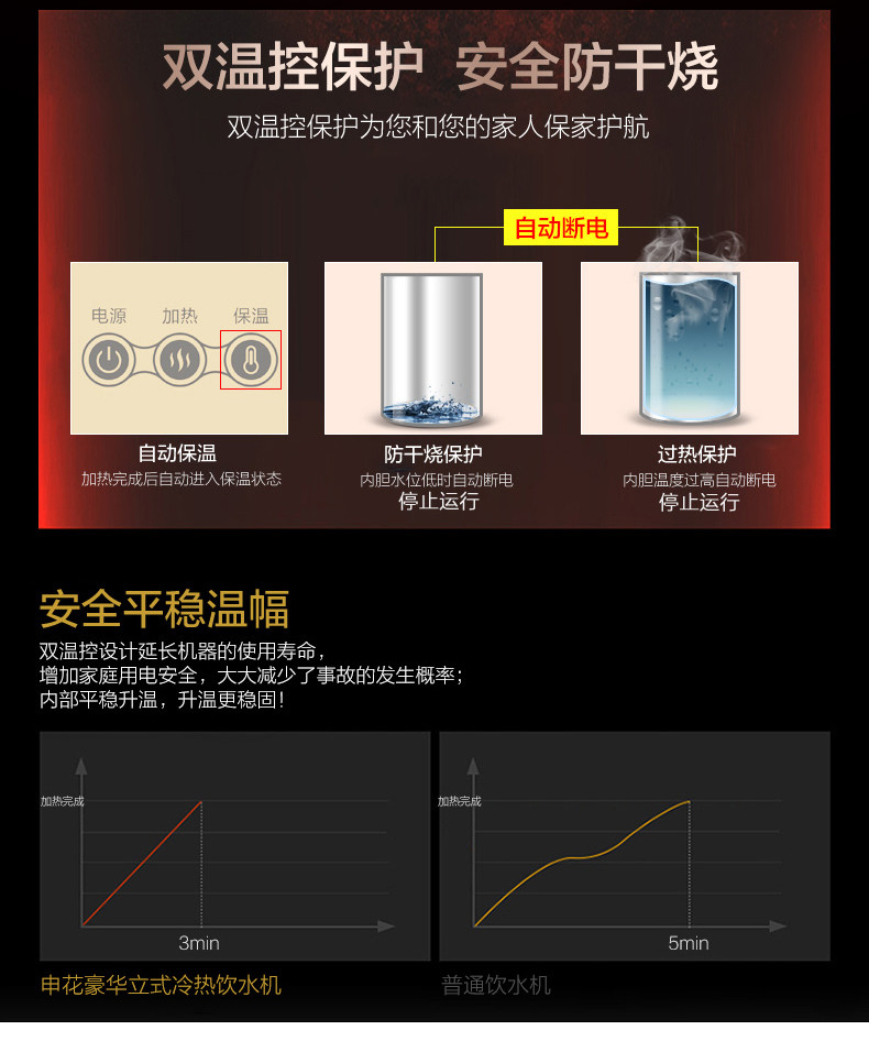 申花饮水机立式迷你小型冷热办公室冰温热家用节能特价制冷开水机