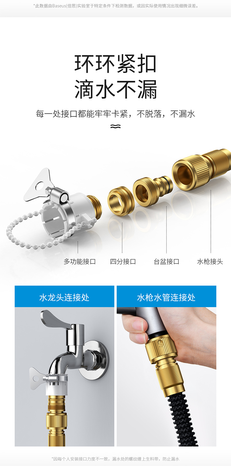 baseus 倍思高压洗车水枪汽车神器家用伸缩软水管喷头套装加长浇花泡沫壶