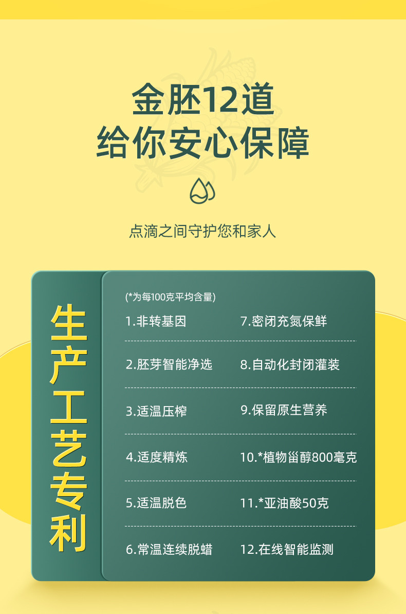 长寿花 长寿花 金胚玉米油900ml*2 非转基因玉米油食用油