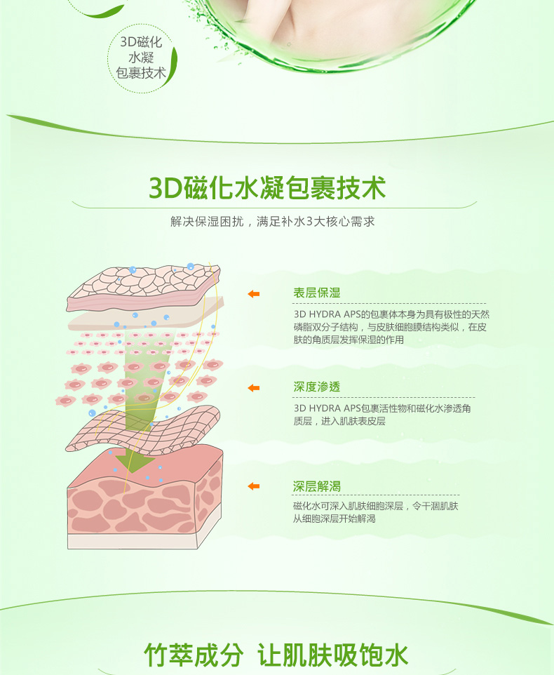 韩后优肌源生竹萃畅饮补水精华水