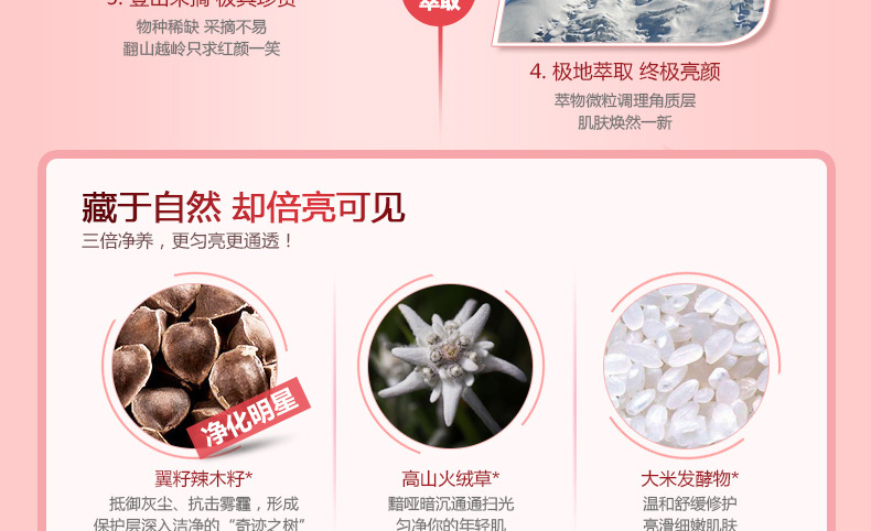 韩后红景天雪肌亮彩洁面霜100g