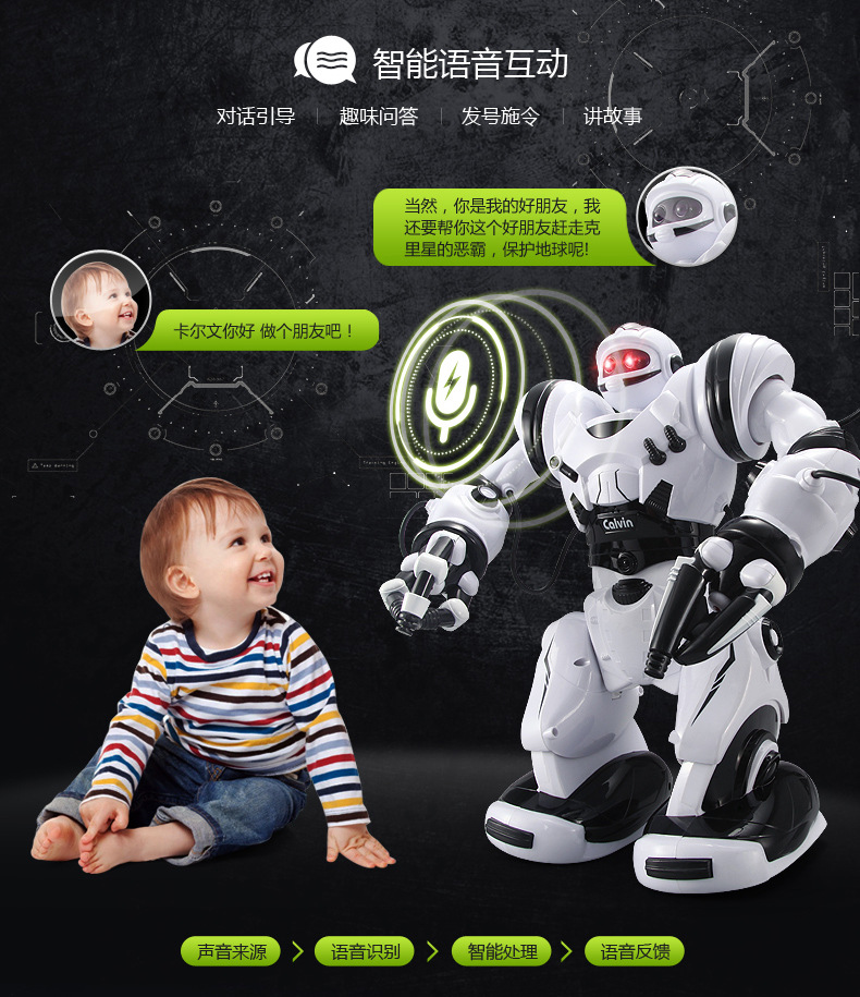 锋源智能遥控机器人 语音对话机器人早教儿童益智玩具