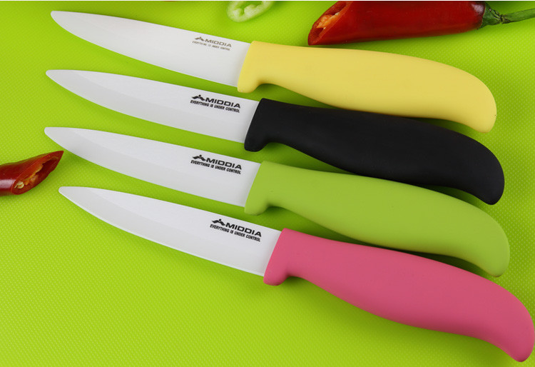 妙季陶瓷刀 4寸水果刀削皮器便携刀辅食刀切片刀厨房刀具送刀鞘