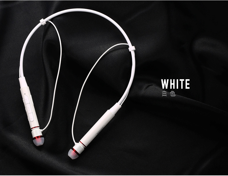 睿量REMAX RB-S6项圈蓝牙耳机 无线运动便携 立体声耳机耳塞入耳挂脖通用 黑色 白色