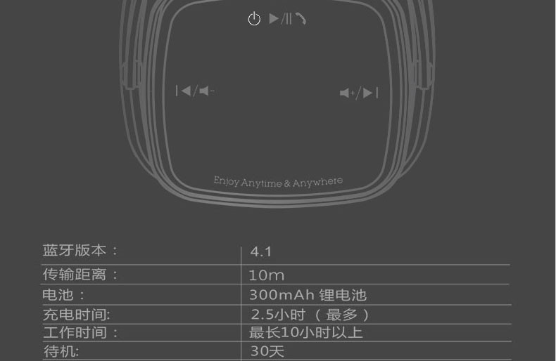 睿量Remax RB-200HB头戴式蓝牙耳机耳麦运动 智能中控按键 蓝牙4.1