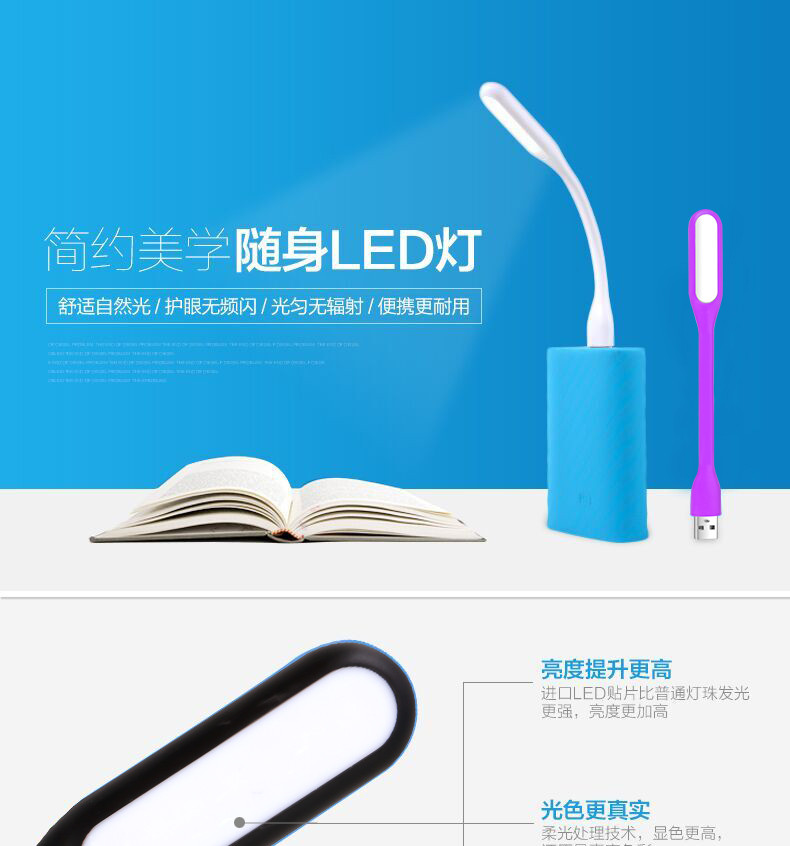 【包邮】USB灯 LED电脑护眼灯泡 阅读灯 创意配件随身灯小夜灯小台灯