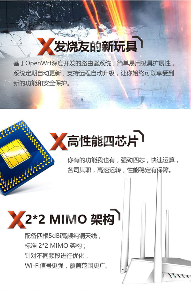 友讯(D-Link)dlink DIR-823Pro 1200M 11AC双频 无线路由器 WIFI