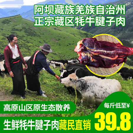 阿坝草原牦牛肉新鲜现杀 生牦牛牛肉里脊后腿腱子肉，青藏高原特产