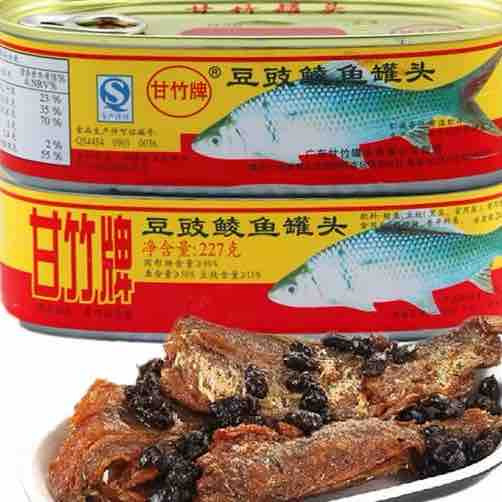 甘竹牌豆豉鲮鱼罐头227g/罐即食豆豉鱼罐头鱼肉干下饭菜零食小吃  一份为3罐