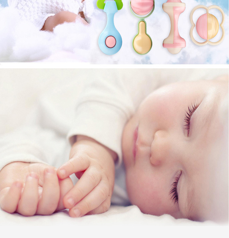 新生婴儿手摇铃 玩具0-3-6-12个月牙胶1岁幼儿宝宝男女孩早教铃铛