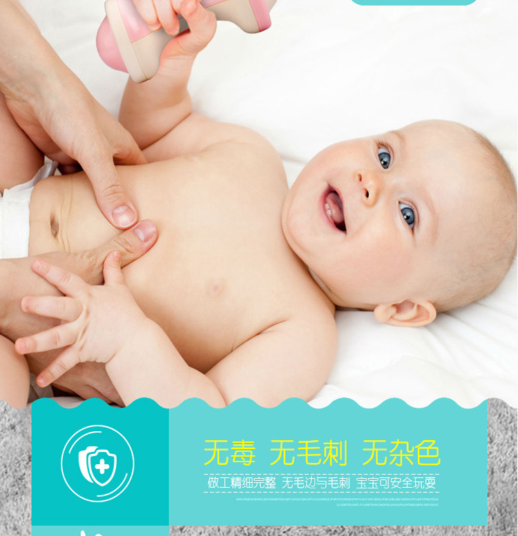 新生婴儿手摇铃 玩具0-3-6-12个月牙胶1岁幼儿宝宝男女孩早教铃铛