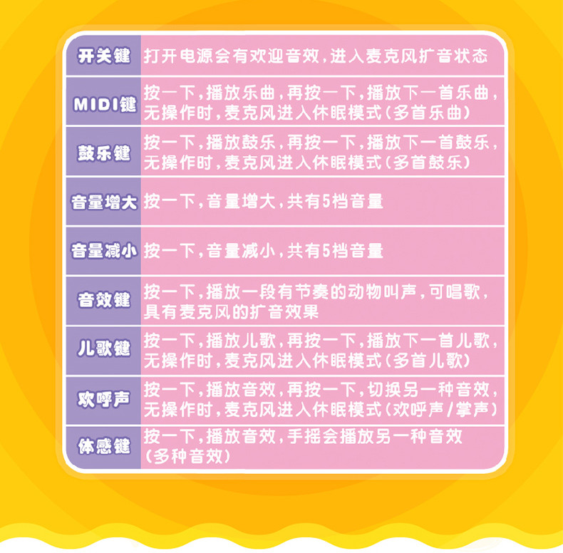 优乐恩 儿童唱歌麦克风卡拉ok体感话筒扩音机婴儿音乐早教益智宝宝玩具