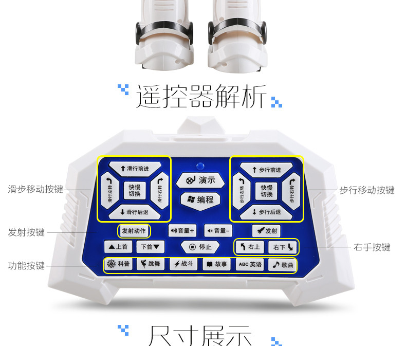 活石 机器人玩具机械战警小胖智能充电动跳舞儿童玩具 男孩遥控机器人