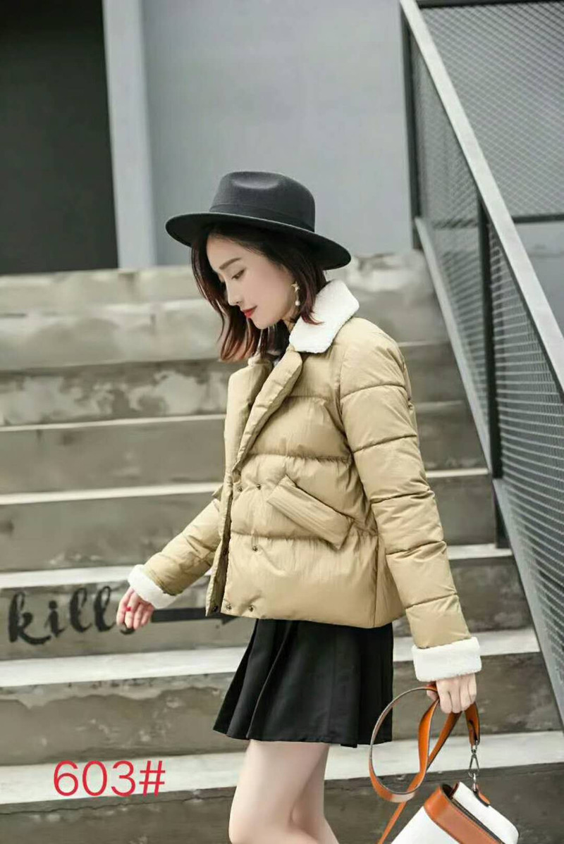 【YISHIXIU】冬季复古拼接纯色面包服加厚羽绒棉服外套宽松短款棉衣女