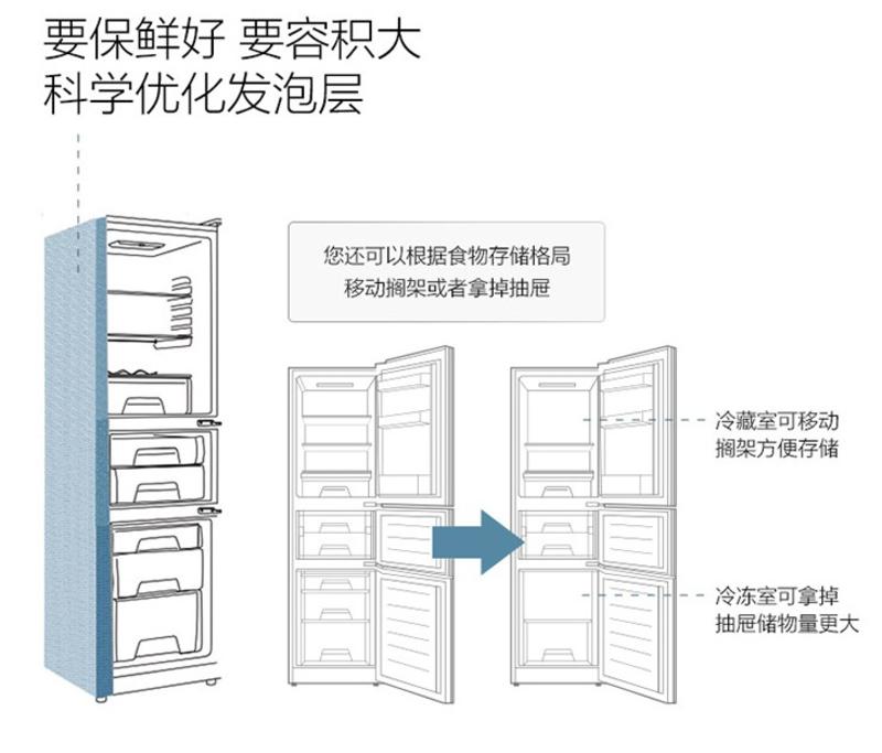 【邮乐 天水馆】美的BCD216冰箱