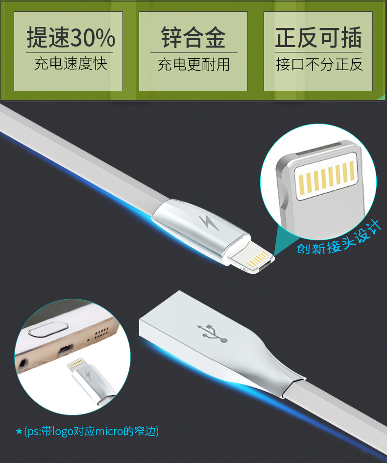 苹果二合一安卓数据线锌合金iPhone6s手机5s快充7plus一拖二充电线【批发】