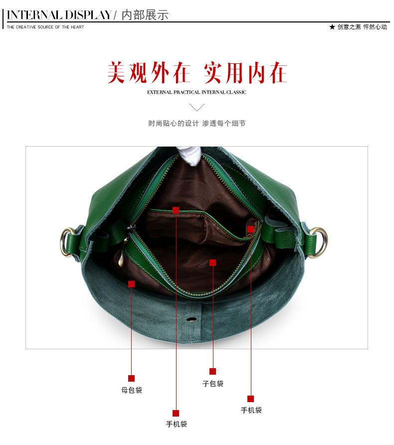 CAMELKING骆王真皮水桶包OL通勤斜挎手提包都市潮流个性日韩百搭简约街拍达人女单肩包