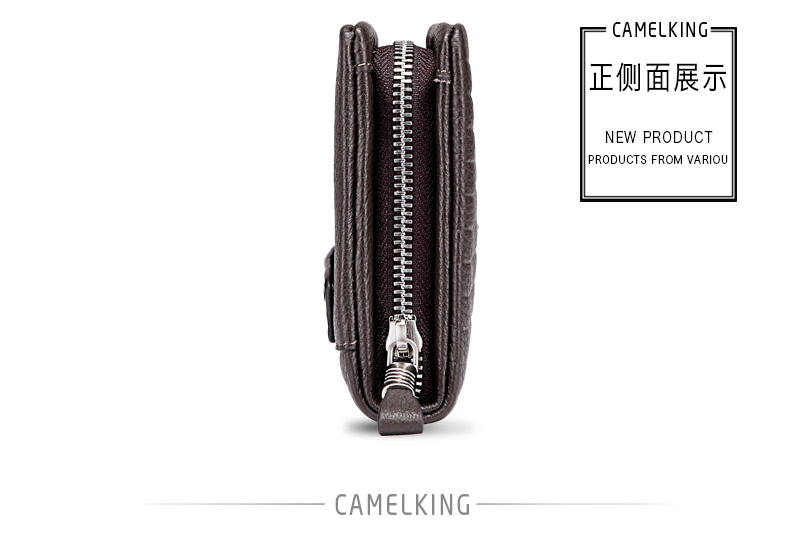 CAMELKING骆王新款头层牛皮真皮时尚休闲男手包公文包商务长款拉链包商务正装手包手拿包钱包手抓包