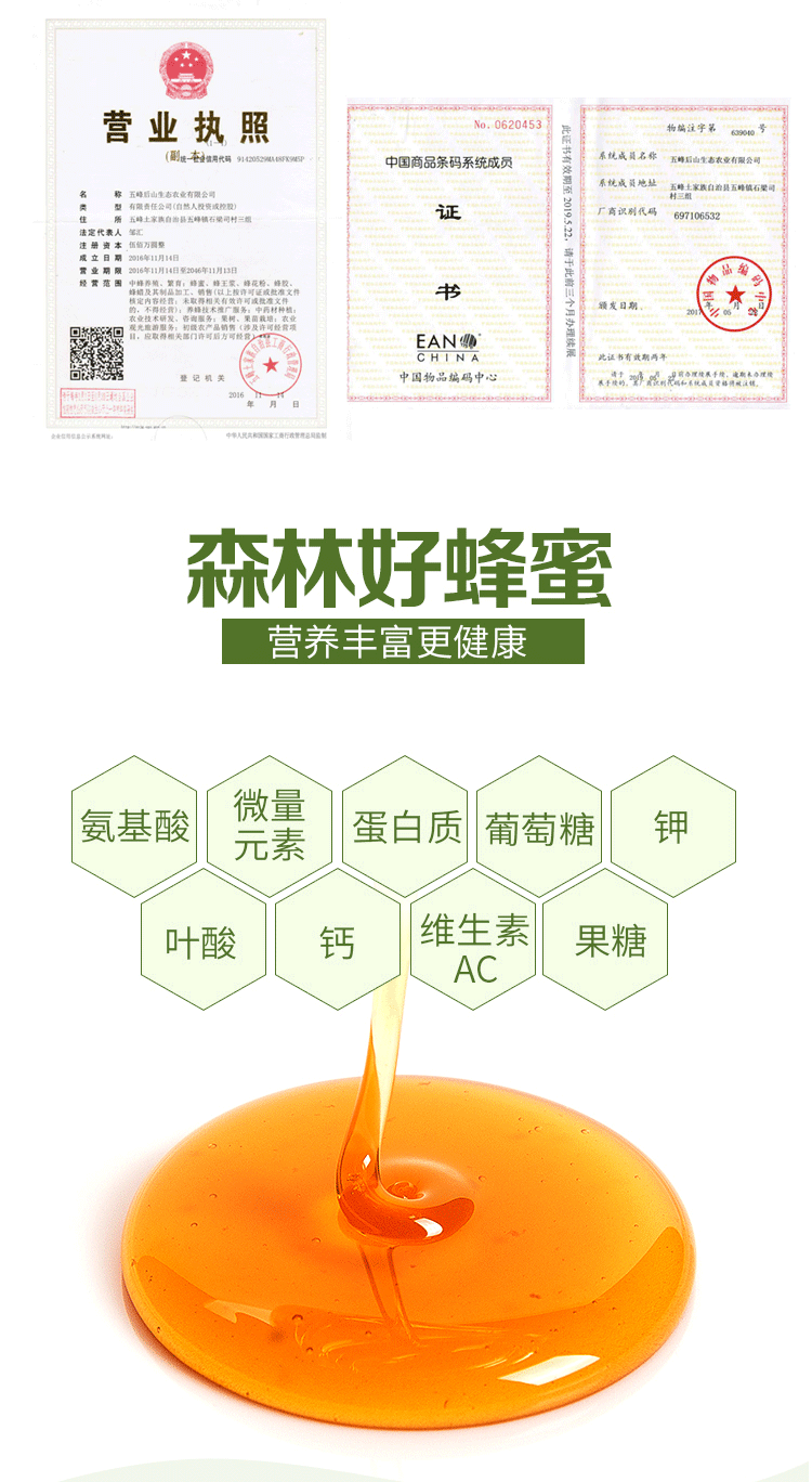 【邮政扶贫】湖北五峰蜂蜜 森林蜂蜜 简装实惠装百花蜜湖北特产500g