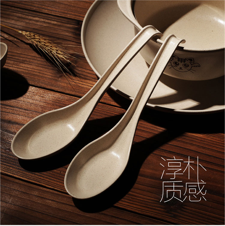 麦子纤维勺 家用餐具汤匙 勺子创意可爱 家用韩式 儿童小汤勺套装