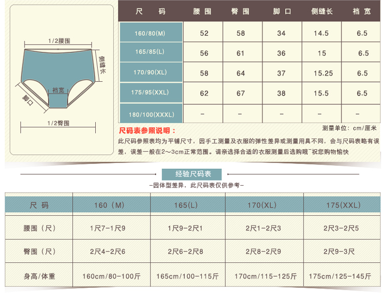 红豆/HONGDOU 红豆女中腰内裤可爱型少女系礼盒装