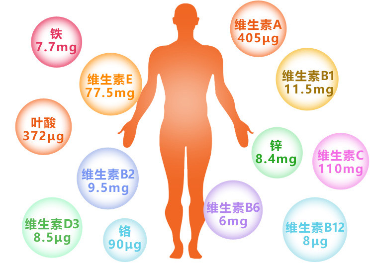 奥洛尼 艾申特牌多种维生素铁锌铬片 60片