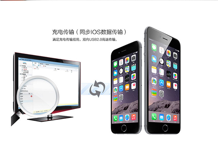 维肯/VIKEN iphone 5数据线适用于iphone和ipad 小巧耐用 双面可用