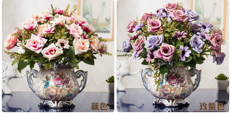 欧式仿真干花客厅家居摆设盆栽套装饰品摆件室内餐桌茶几塑料假花