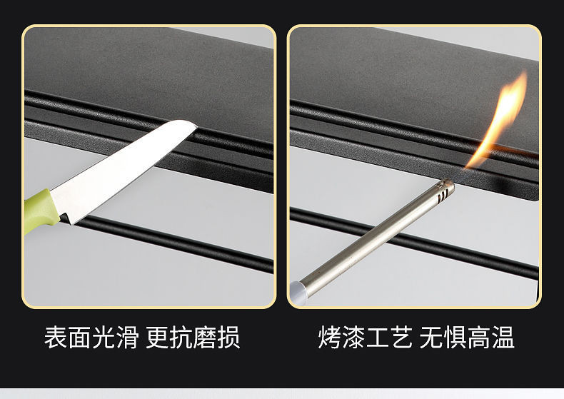 厨房置物架不锈钢刀架筷子调味用品收纳架台面多层黑色调料架家用