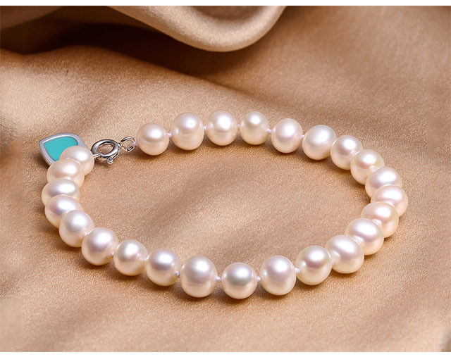 仙蒂瑞拉珠宝/SANDYRILLA 心形手链 6.5-7.5mm近圆珍珠手链925银镶
