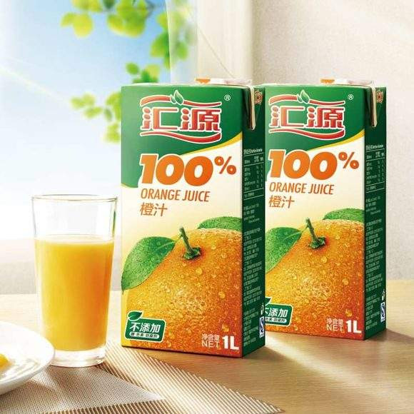 汇源果汁1L 100%浓缩纯果汁橙汁维C 饮料1L*2 新老包装随机发货