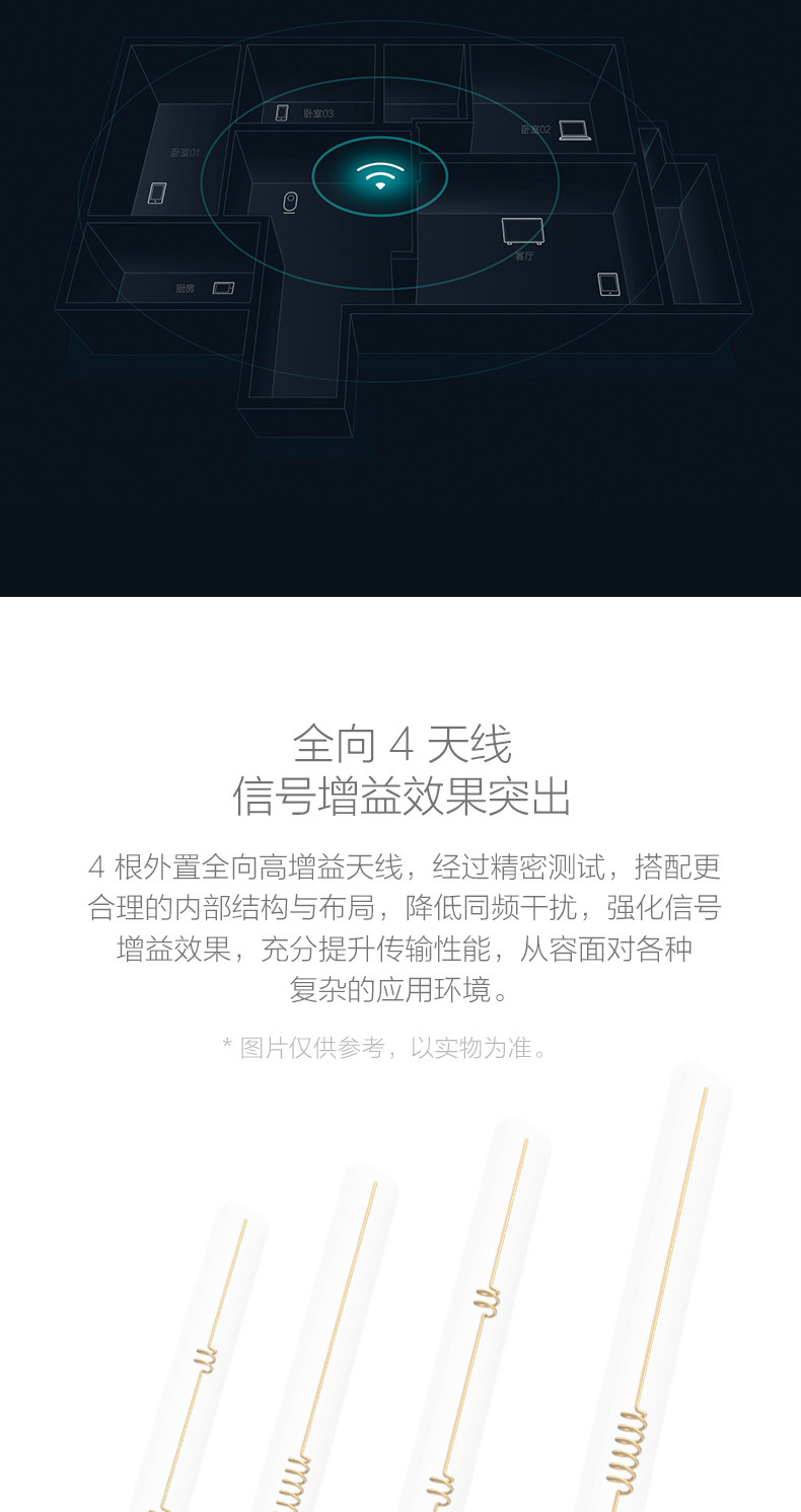 小米/MIUI 小米路由器4 官方正品 无线家用穿墙高速WiFi千兆双频5g光纤路由器宽带