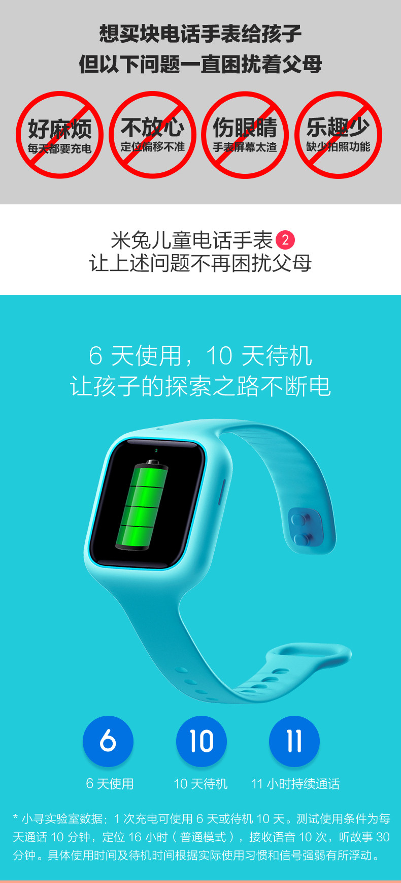 小米/MIUI 官方正品 小米米兔儿童电话手表2 学生智能手表gps定位防水手表电话