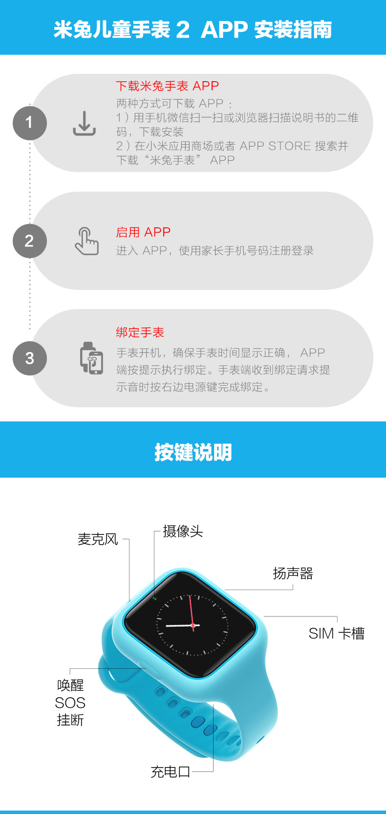 小米/MIUI 官方正品 小米米兔儿童电话手表2 学生智能手表gps定位防水手表电话