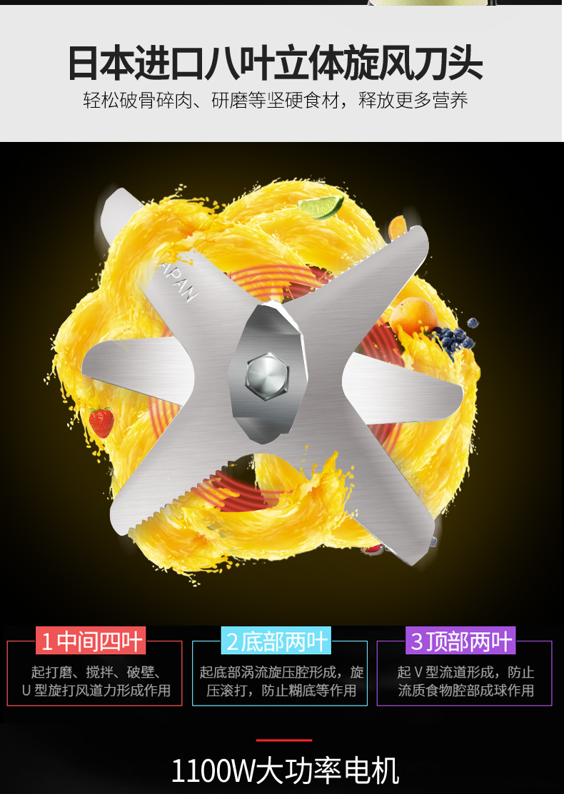 惠而浦(Whirlpool)  WBL-CS115X全自动加热破壁机料理机