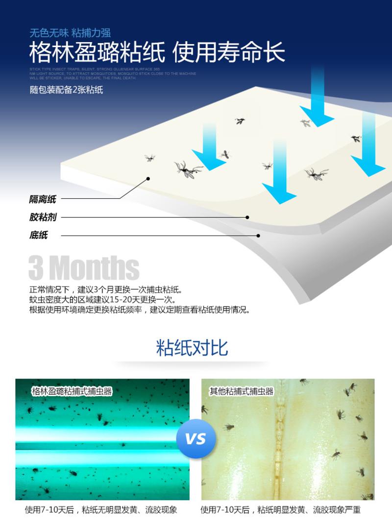 格林盈璐灭蚊灯GW001粘捕式 光触媒灭蚊器驱蚊器