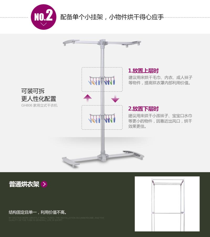 格林盈璐gh806衣服烘干机 家用 宝宝专用 干衣机 烘衣机