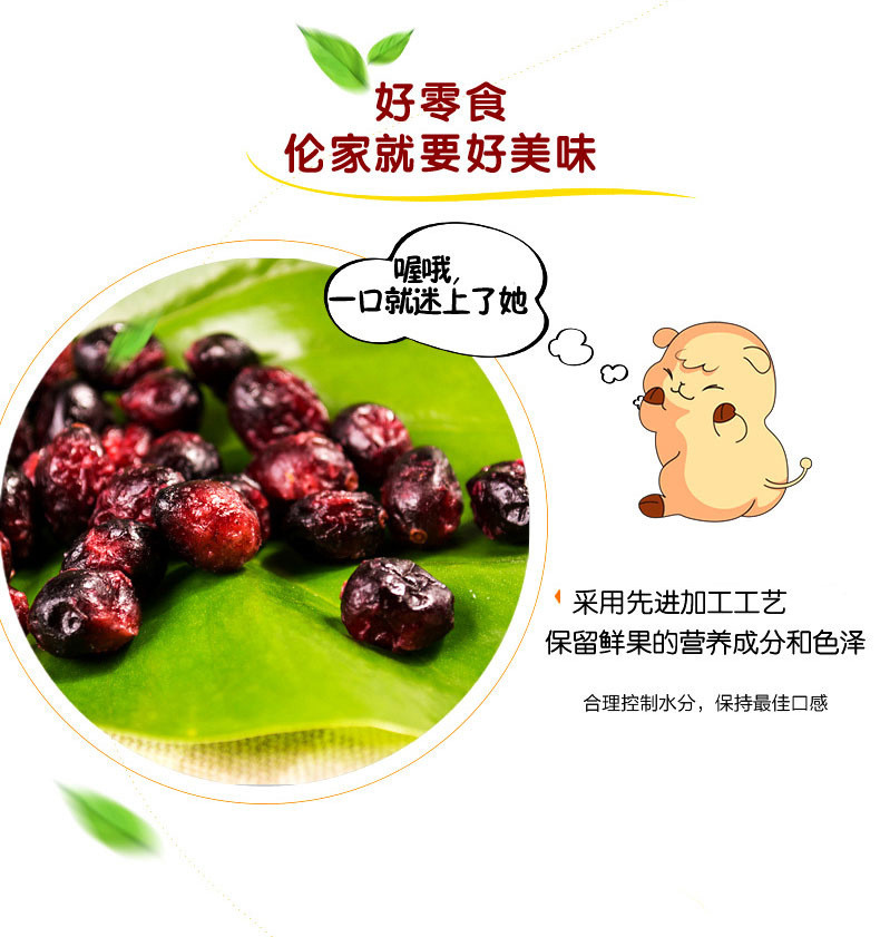 楼兰蜜语_蔓越莓干100g 休闲新鲜蜜饯水果干果脯整颗