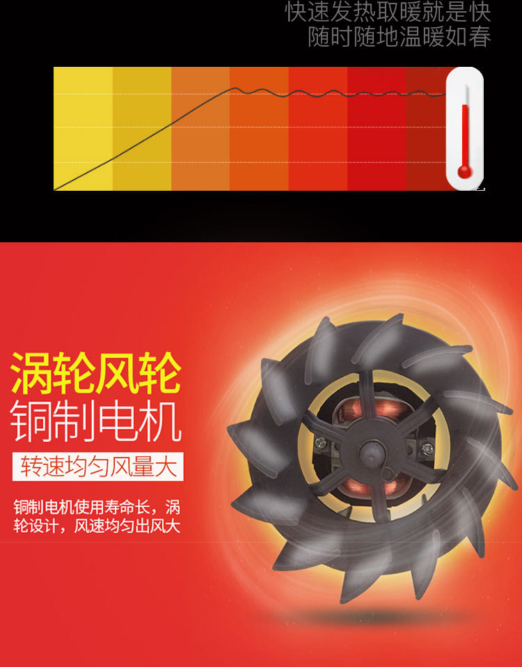 布欧家用迷你暖风机取暖器电暖风移动小空调冷暖二用浴室壁挂厂家