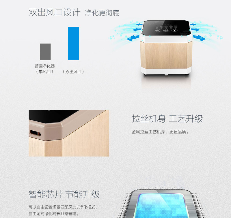 戈鼓桌面空气净化器迷你净化器负离子铝合金外壳J003