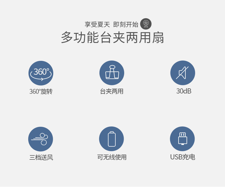 新款usb夹子风扇 F15七寸迷你小风扇 学生宿舍便携电风扇