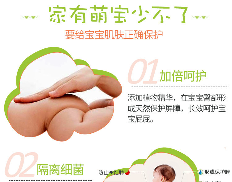 幼适红股抑菌乳膏 新生儿红屁屁软膏PP霜婴儿 红烂屁股宝宝护臀膏