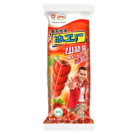 【线上购买，线下体验】伊利 冰工厂山楂爽棒冰 70g